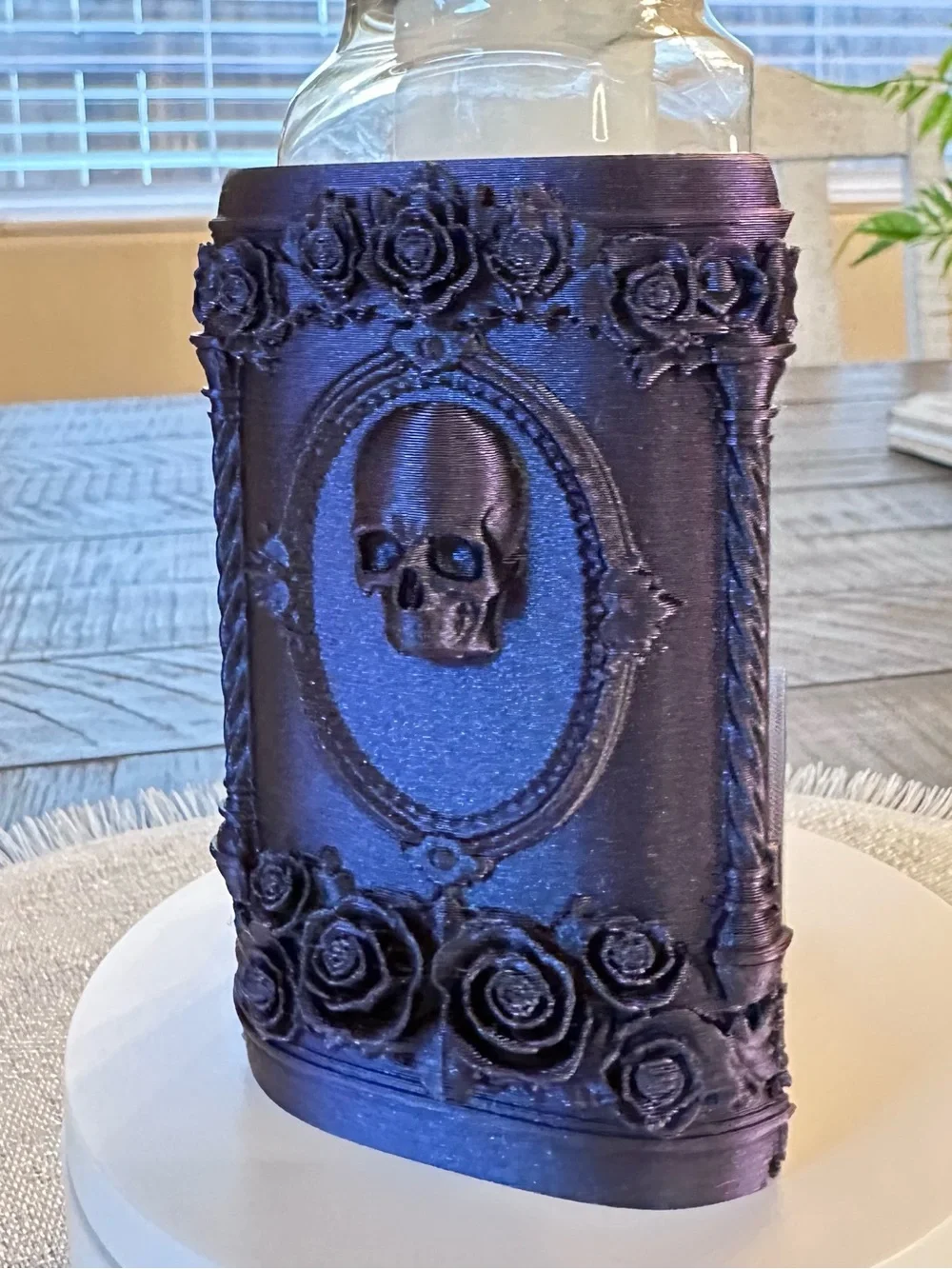 Gothic Skull Soap Holder for Bath & Body Works Bottles - Purple Color Shifting